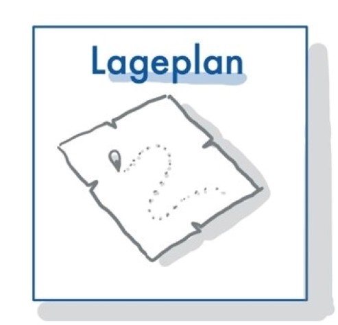 Kachel mit Lageplanskizze